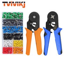 Ferrule crimping tool kit-ferrule crimper tang awg 28-7 (0.08-10 mm²) w / 1200 pcs wire ferrules crimp wire ender terminaler