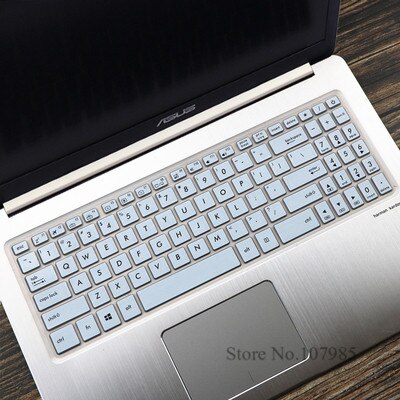 Til asus vivobook 15 n580gd n580v nx580 r560ud r560u r560 15 15.6 tommer silikone laptop tastatur cover skin protector film: Hvid