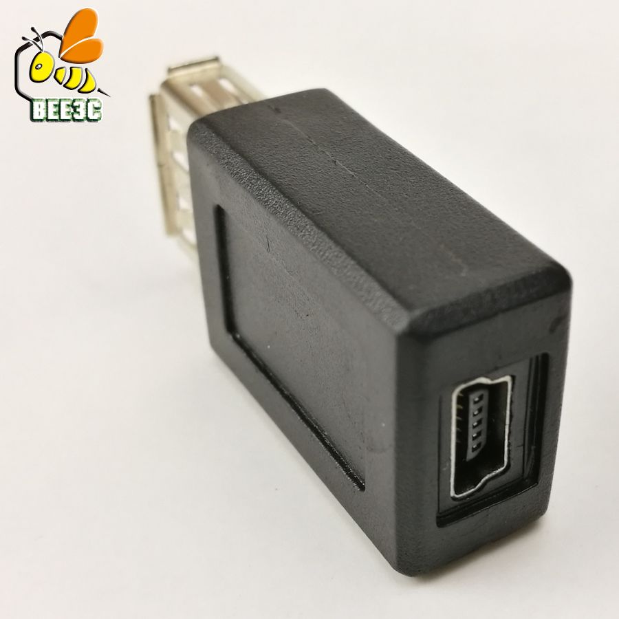 USB female to mini usb 5pin female black adapter 100 pcs