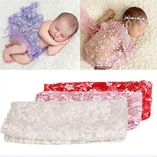 Soft Lace Floral Lovely Newborn Baby Photo Photography Prop Tassel Cloth Backdrop