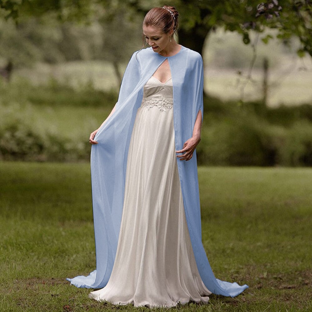 Longue Cape en Mousseline pour Femme, Châle Doux et à Col Rond, Blanc et Noir: M / GRIS