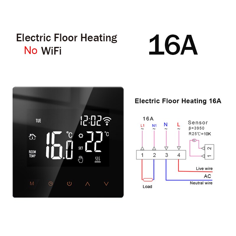Tuya APP WiFi Smart Thermostat Electric Floor Heating Water Gas Boiler Temperature Voice Remote Controller for Google Home Alexa: ME81H