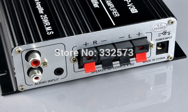 Polarlander LP-V9S Mini Car Stereo Amplifier - 20W X 2, USB/SD/FM Radio, Remote Control