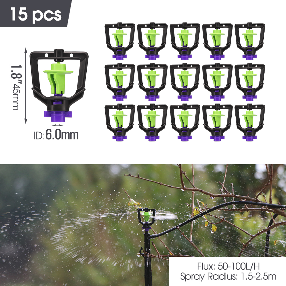 Irrigatori per micro irrigazione da giardino fai-da-te in stile 24 mini spruzzatori per sistema di irrigazione per prato agricolo rifrazione ugello rotante automatico: esercito verde