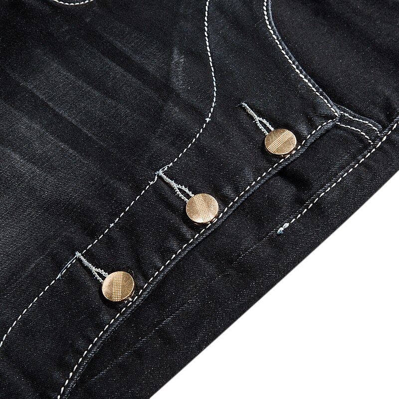 Pantalones vaqueros de estilo coreano para hombre, Jeans clásicos de talla grande, estilo Vintage, con personalidad y botones, novedad de