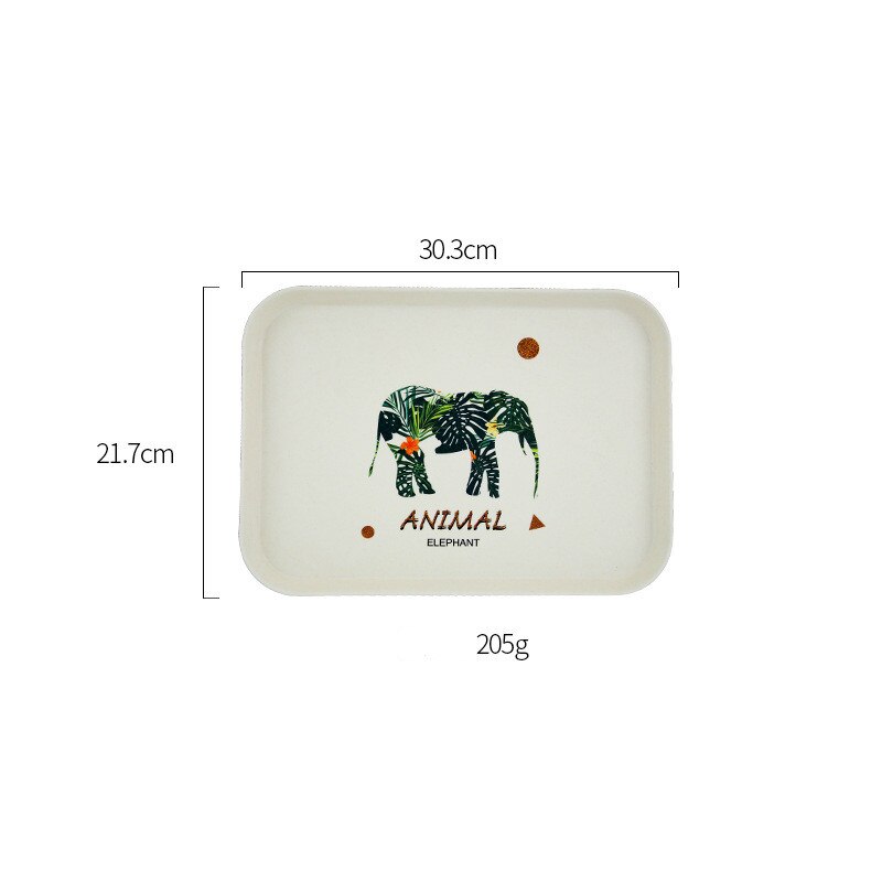 2 stilar bambufiberbricka porslin elefant restaurang hotell servering tallrik tårta bröd fruktfat kök tallrikar dessert