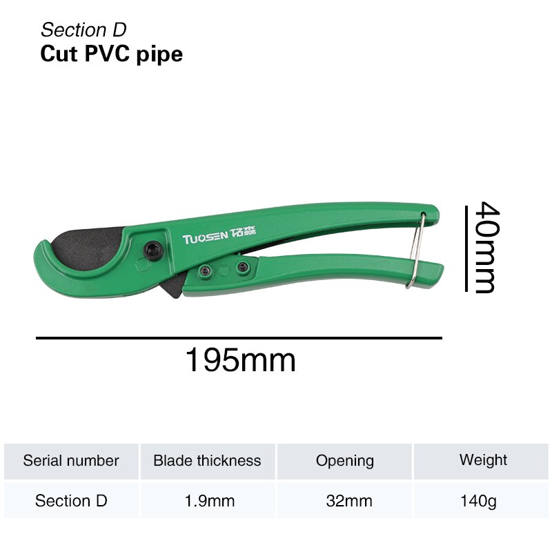 Tubo IN PVC Taglierina 33 millimetri 43 millimetri 63 millimetri Forbici di Taglio Del Tubo PPR PVC Rapido Taglio Tubo di Acqua di Plastica di Alluminio tubo Tubo di Taglio Utensili A Mano: Section D