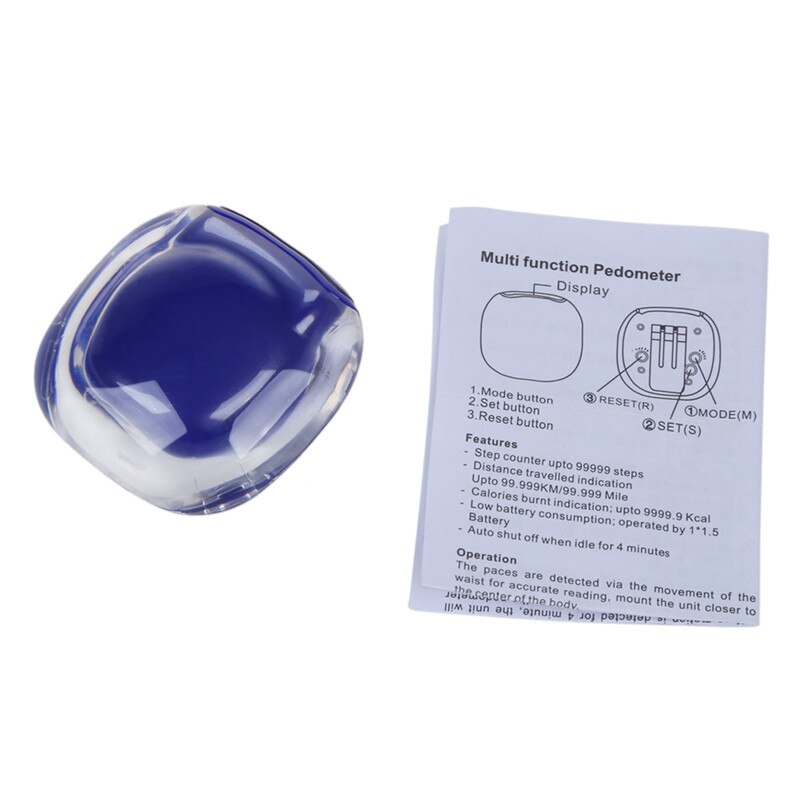 LCD Digital Multi Peeter Walking Step Distance Calorie Counter Run Fitness - Blue