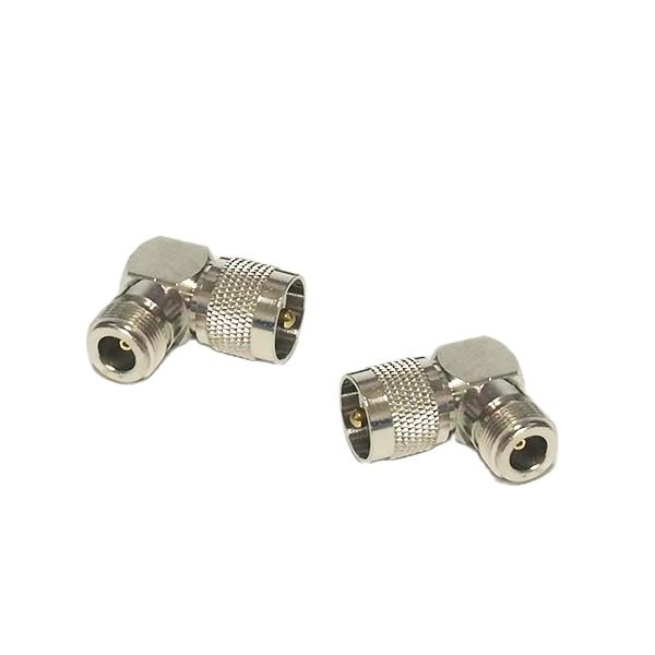 1pc UHF Male Plug to N Female Jack RF Coax Adapter Convertor Right Angle Nickelplated