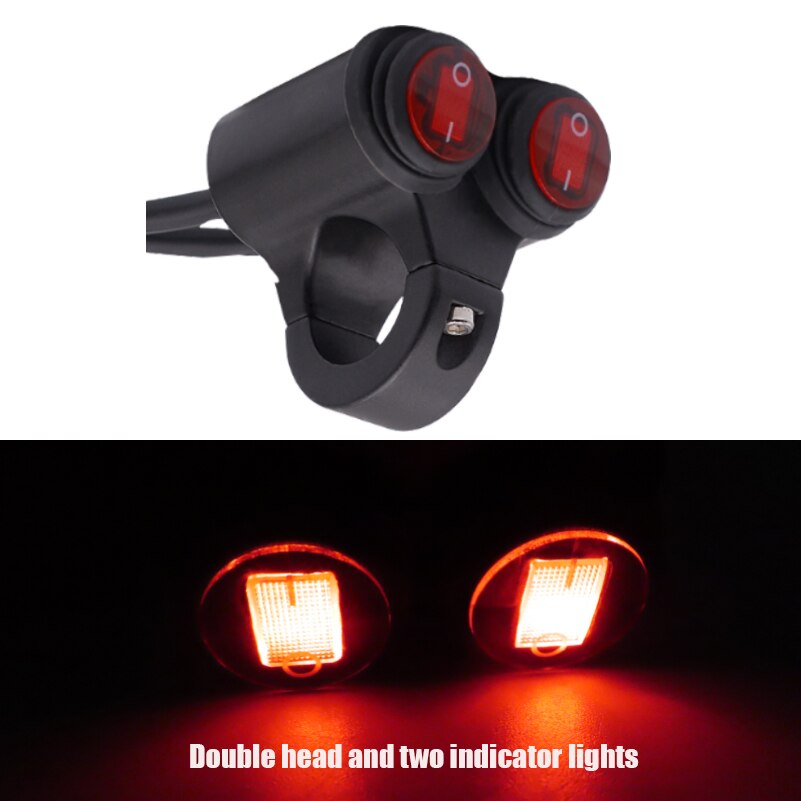 Interruptor de mango para motocicleta, kit de aleación de aluminio, foco eléctrico, interruptor de foco para scooter, LED12V, 22mm, 7/8: Multicolor