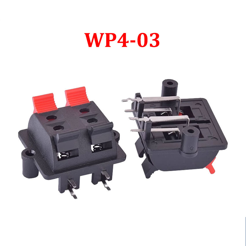 Conector WP de doble fila de 4 posiciones, conector de cable de bocina de Audio, WP4-3/03B/15/17B, Clip de prueba de interruptor de Terminal de resorte de altavoz, 1 Uds.: Verde militar