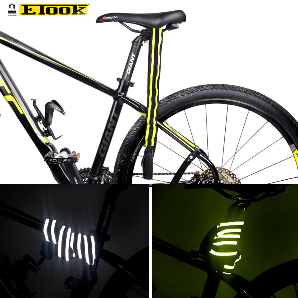 Etook-candado antirrobo para bicicleta de montaña, accesorio de seguridad en bicicleta, con tiras reflectantes