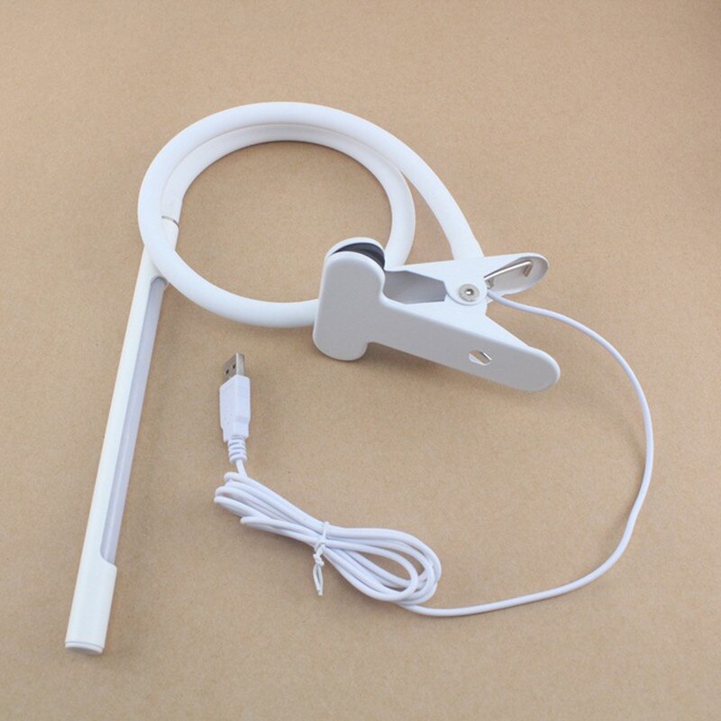Touch Control Led Bureaulamp Usb Clip op Bureaulamp USB Opladen Lezen Tafellamp Oogbescherming Lamp voor Slaapkamer desktop XNC: WHITE