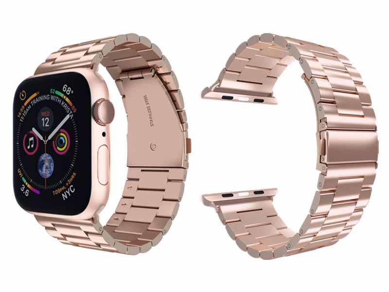Apple montre bracelet acier inoxydable bracelet iWatch bracelet métal rose 38 40 42 44 sangle boucle apple série 4 3 2 1: pink / 38mmor 40mm