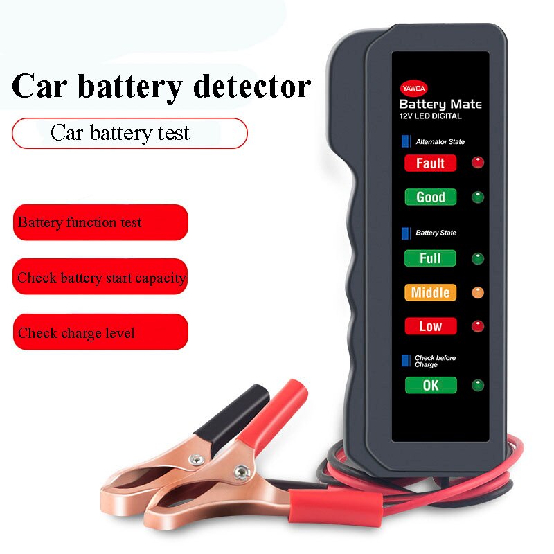 Mini 12V Auto Batterij Tester Digitale Dynamo Tester 6 LED Verlichting Display Car Diagnostic Tool Auto Batterij Tester Voor auto