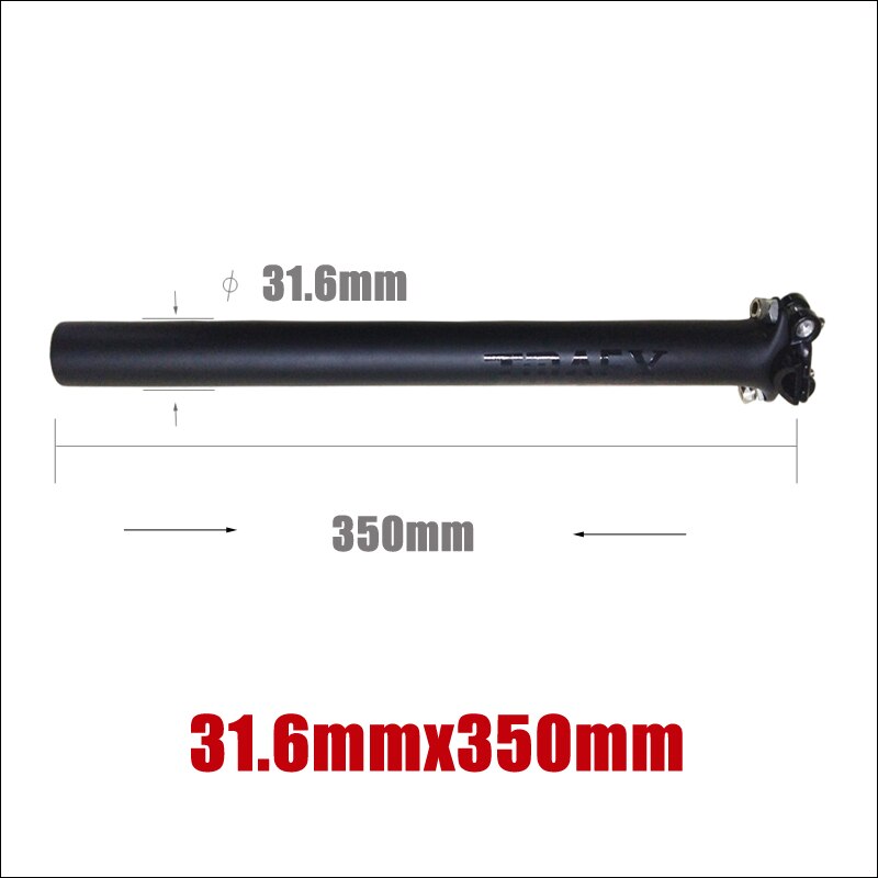 TMAEX Zwart Matte Mountain & Road Full Carbon Fibre Fiets zadelpen carbon fiets zadelpen MTB fietsonderdelen 27.2/30.8 /31.6*350/400mm: 316dmmx350mm