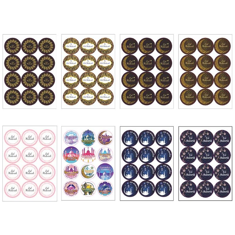 120Pcs Ramadan Stickers Eid Mubarak Geschenkdoos Label Papieren Zak Seal Sticker Ramadan Kareem Decoratie Baby Fotografie Stickers