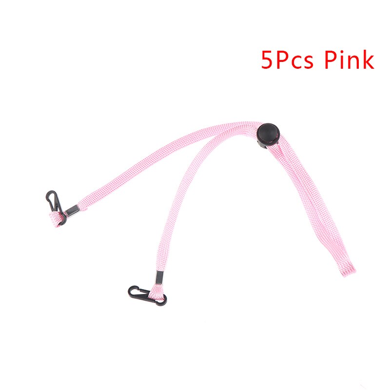 ! 1/5 stuks verstelbare maskerverlenging voor maskers, koord, handig en handig veiligheidsmaskersteuntje en oorhouder, touw om aan de nek te hangen: 5 stuks roze