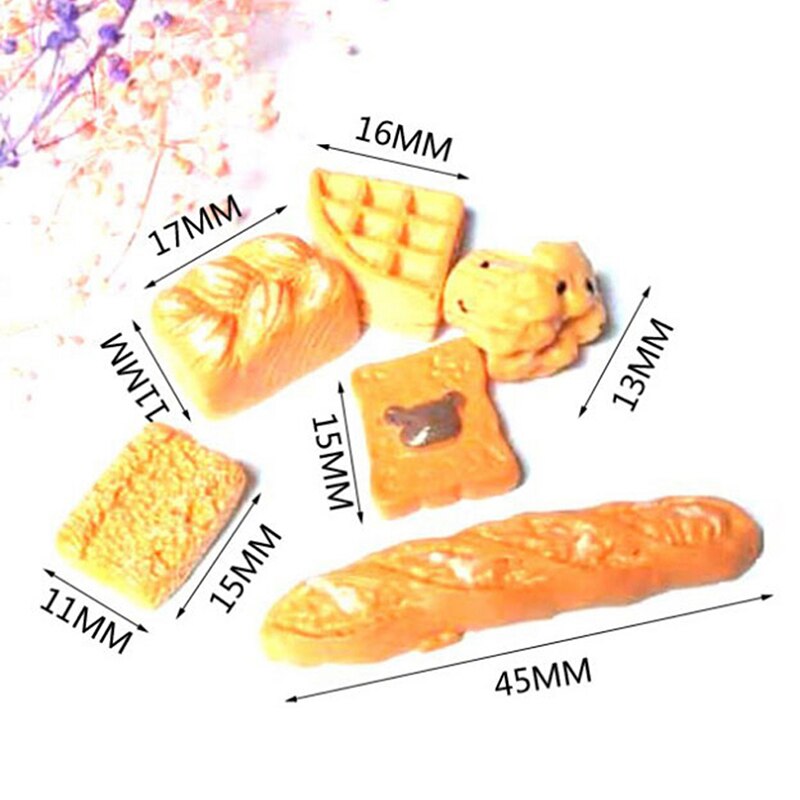 6Pcs/set 1:12 Bakery Bread Kitchen Food Items Miniature Vintage Accessories for Dollhouse Mini Artificial Bread
