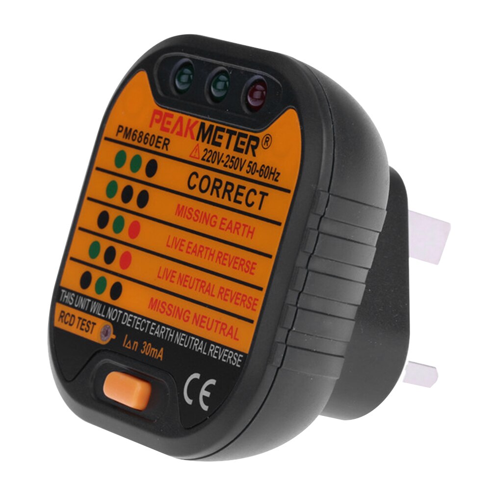 Industrial Workshop Polarity Check With Plug Outlet Meter Earth Wire Testing LED Indicators Electric Socket Tester Automatic RCD