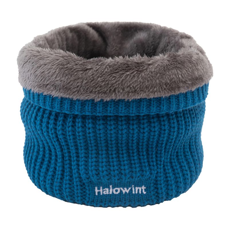 Winter Men's And Women's Snood Plus Velvet Warm Wool Single-loop Pullover Bib Letter Solid Color Thick Collar
