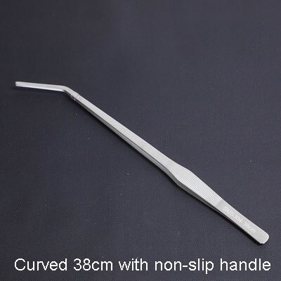 Aquatic Plant Pincet Rvs Aquarium Pincet Tang Rechte Curve Lange Tang Clip Fish Tank Plant Aquascape Gereedschap: B38CM