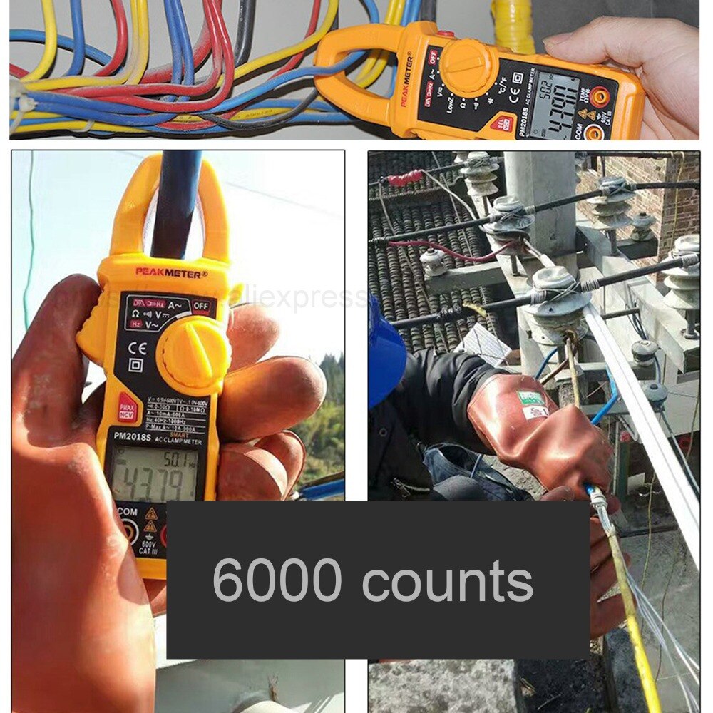 Handheld Smart DC/AC Digital Clamp Meter Multimeter 6000 count Anti-burn High Precision Ammeter Measurement Tester