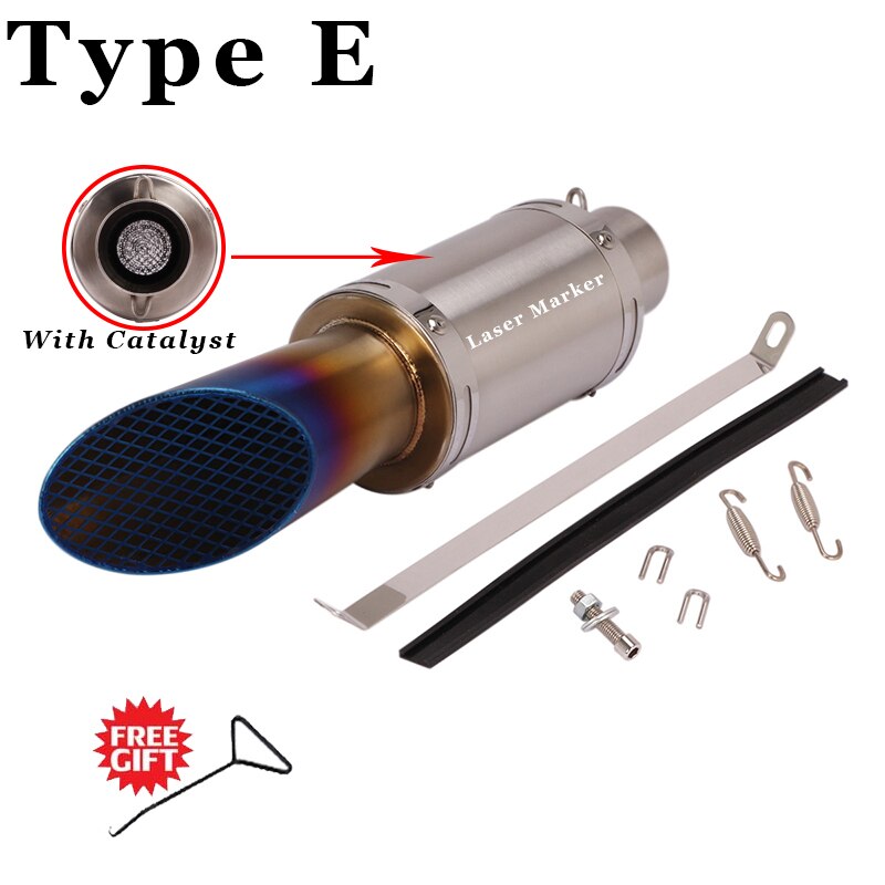 51mm motorcycle pipe exhaust GP project cafe racer With Catalyst Motorcycle Exhaust Pipe Muffler for R6 trk 502 KTM MT09 Exhaust