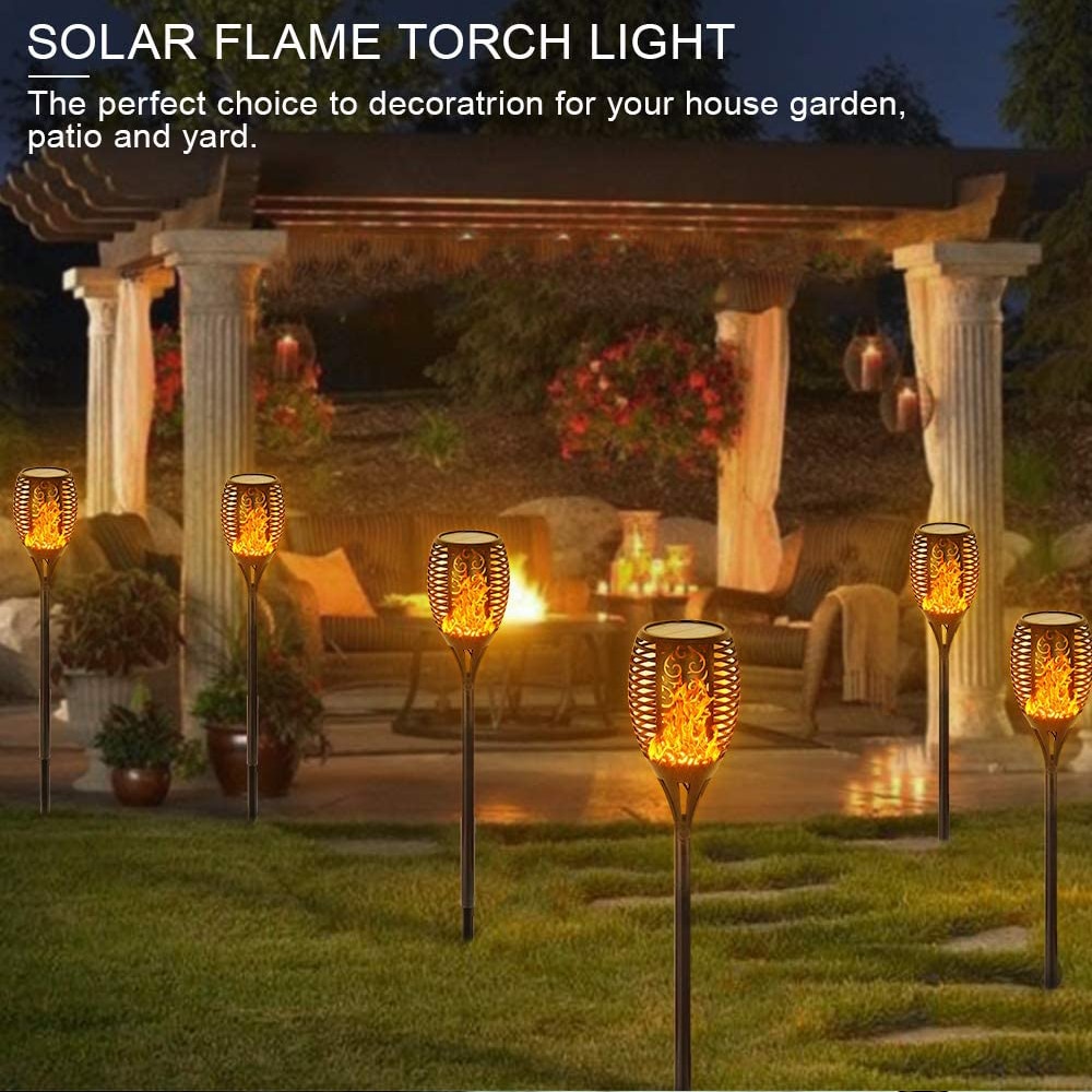 12LED 33LED Solar Flame Torch Light Flickering Waterproof Garden Decor Landscape Lawn Lamp Path Lighting Torch Outdoor Light