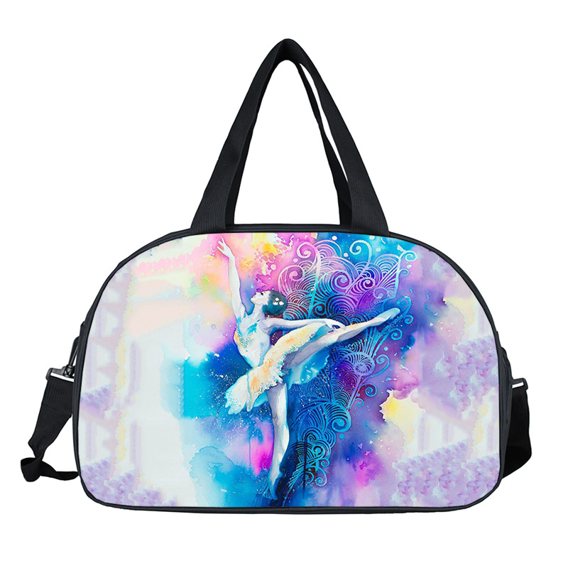 Watercolor Gymnastics Art Tote Bag Ladies Dance Sports Storage Bags Travel Multifunctional Portable Messenger Bags Shoulder Bag