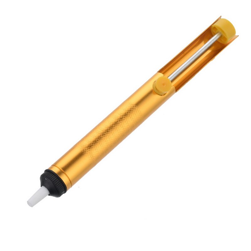 1Pcs Semi Aluminium Metal Desoldering Pump Tool Iron Desolder Hand Welding Tools Blue Durable Removal Device Vacuum Soldering: gold