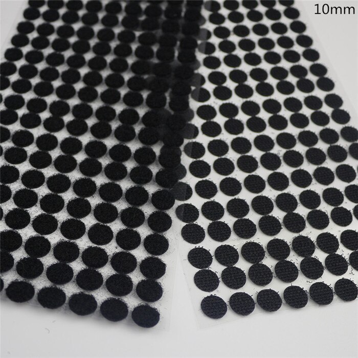 270 Pairs 10mm Kleur Lijm Sluiting Tape Stippen Klittenband Magie Sticker Ronde Sterke Zelfklevende Dual Lock magic Tape: Black 10mm