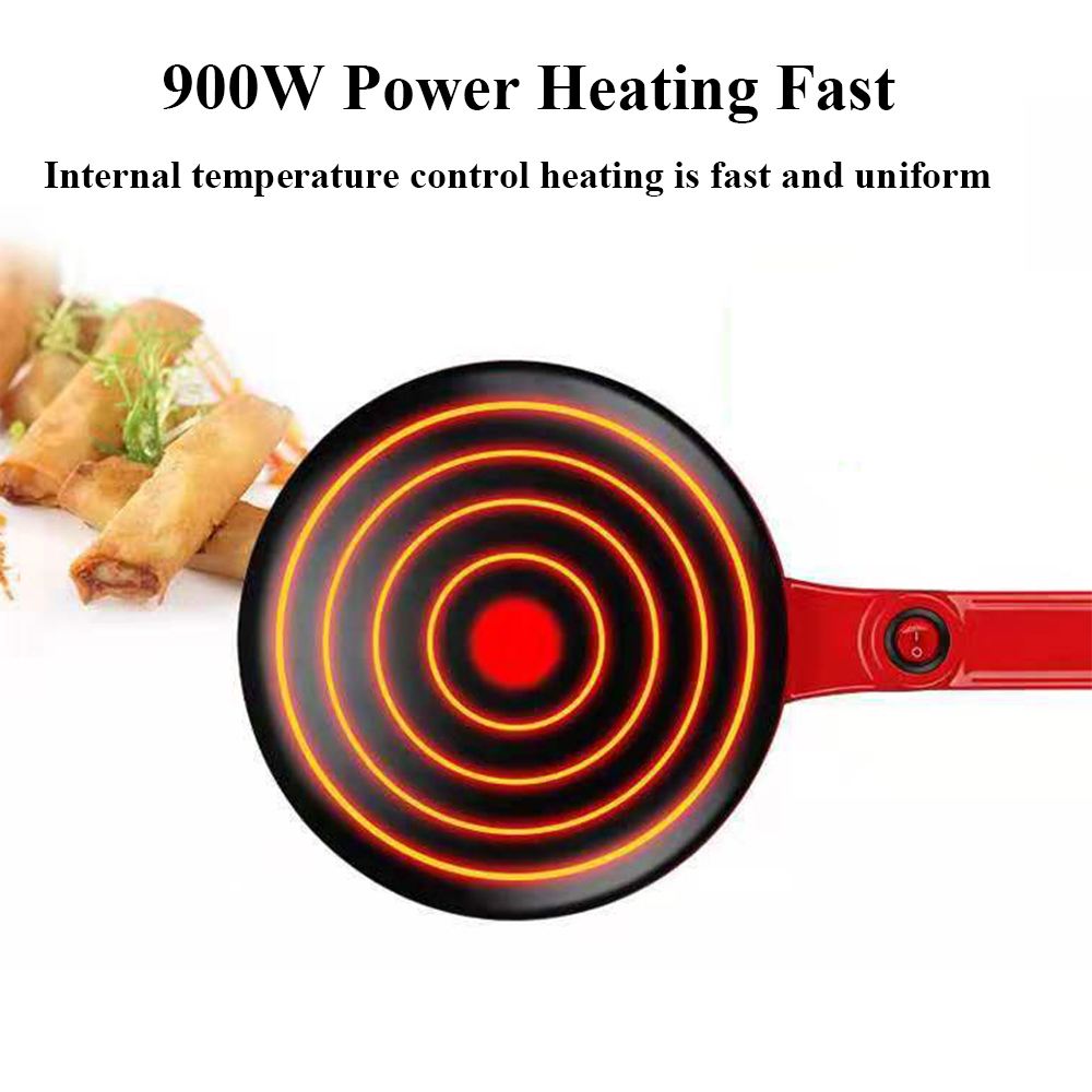 900W 220V Non-stick Electric Crepe Pizza Maker Pancake Non-stick Griddle Baking Pan Cake Machine Kitchen Cooking Tools Crepe