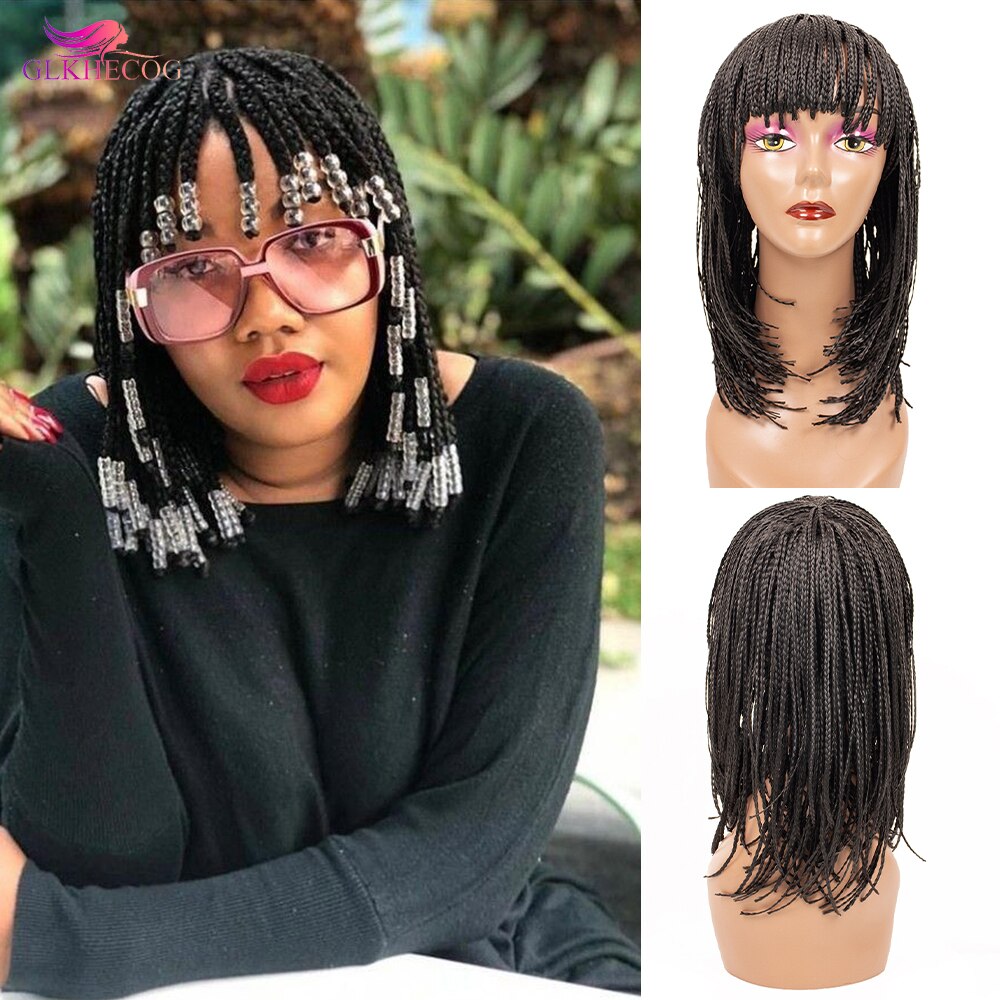 Cheveux Tressés synthétiques Boîte Tresse Perruques Pour Femmes Tresse Africaine Perruque Pas Cher Perruques Tressées Synthétiques Bob Perruque Perruques Tressées