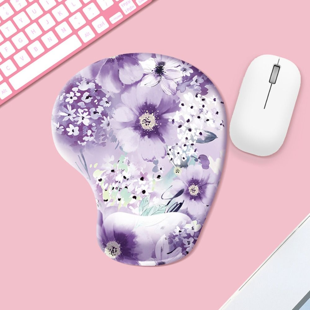 Comfortable Cartoon Series Wrist Rest Mouse Pad Marbled Texture Hand Support Mouse Mat Oil Painting Non Slip Gaming Mousepad: WHITE