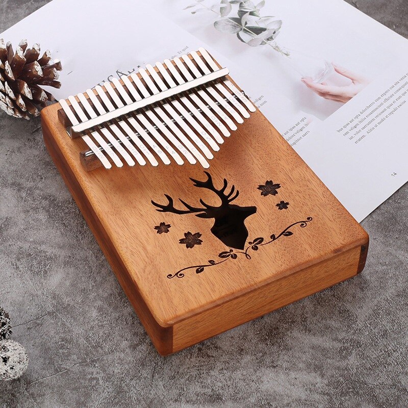 17 Keys Thumb Piano Mbira Mahogany Musical Instrument Kalimba Thumb Piano for Friends Beginner