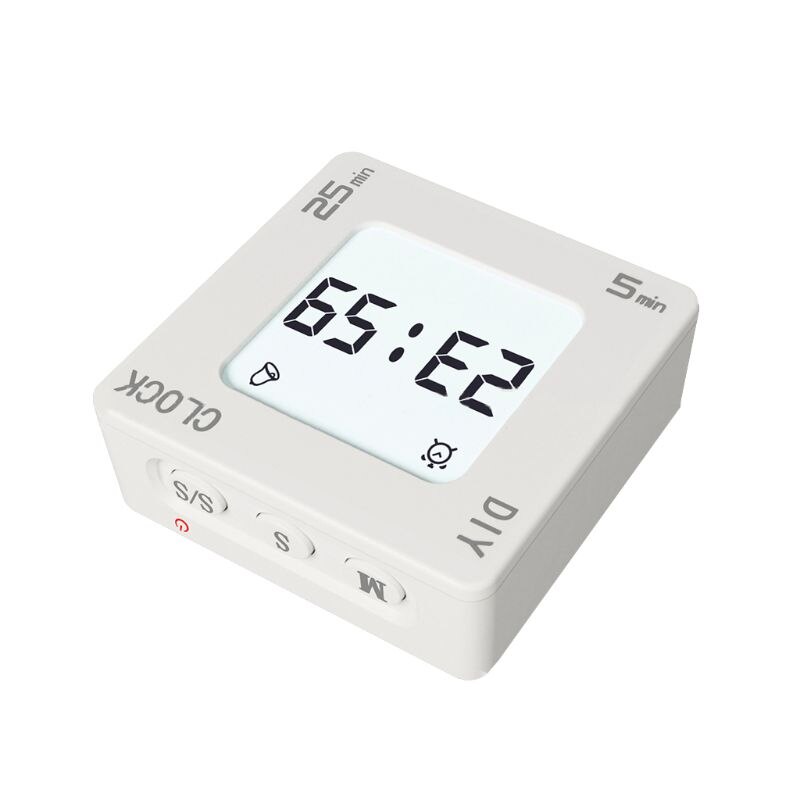 Diy tidsstyring pomodoro timer firkantet alarm ur vibration blinkende baggrundsbelysning timer påmindelse til studerende: 1