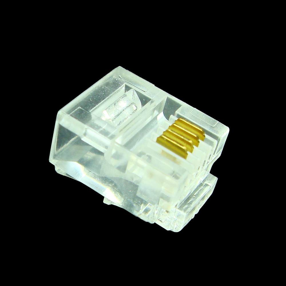 20pcs RJ11 6P2C 6P4C 6P6C Gold-Plated Telephone Internet Modular Plug Jack RJ-11 Connector Crystal Heads