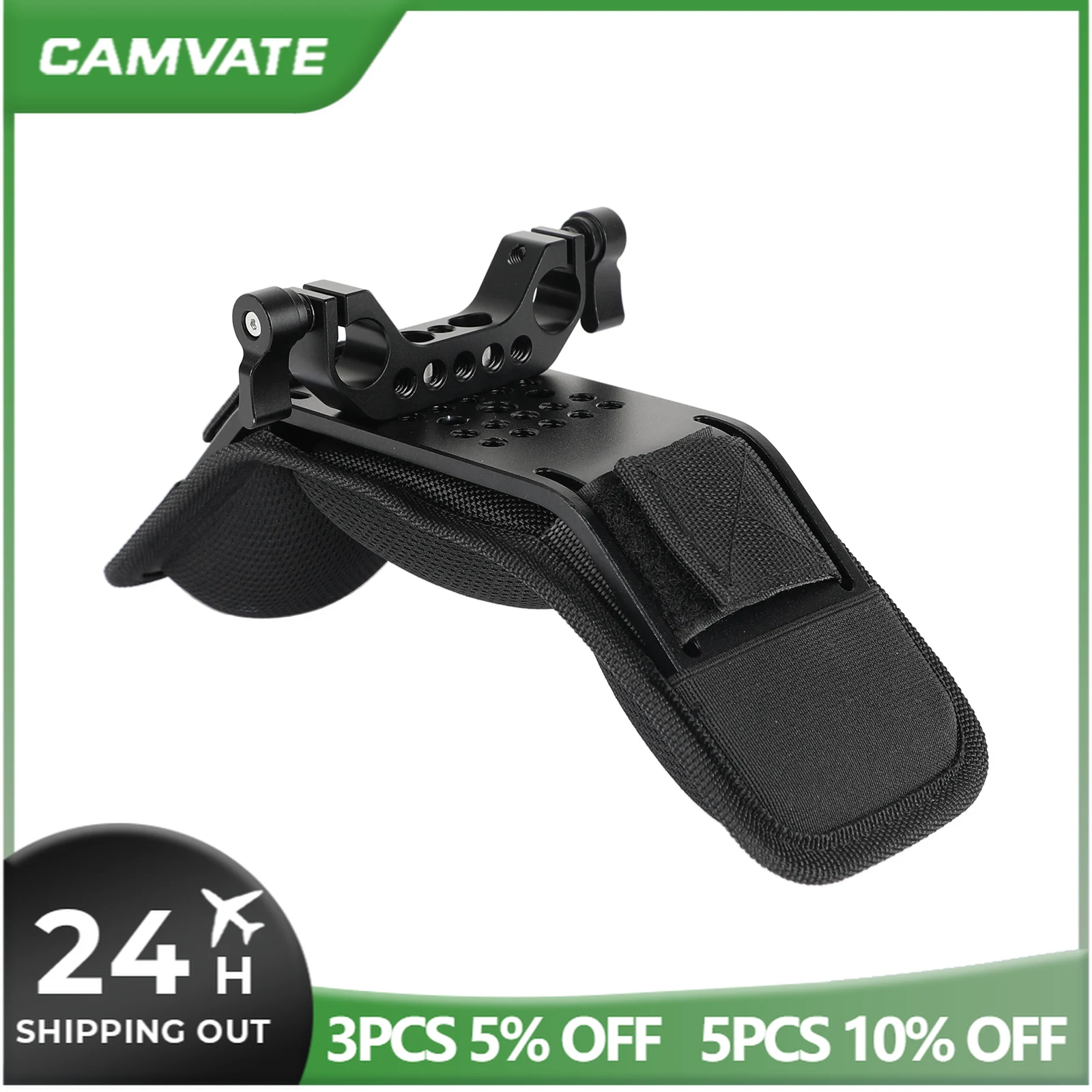 CAMVATE Shoulder Mount Shoulder Pad With 15mm Railblock Rod Clamp for Camera Video Camcorder DV/DC Rod Support System DSLR Rig