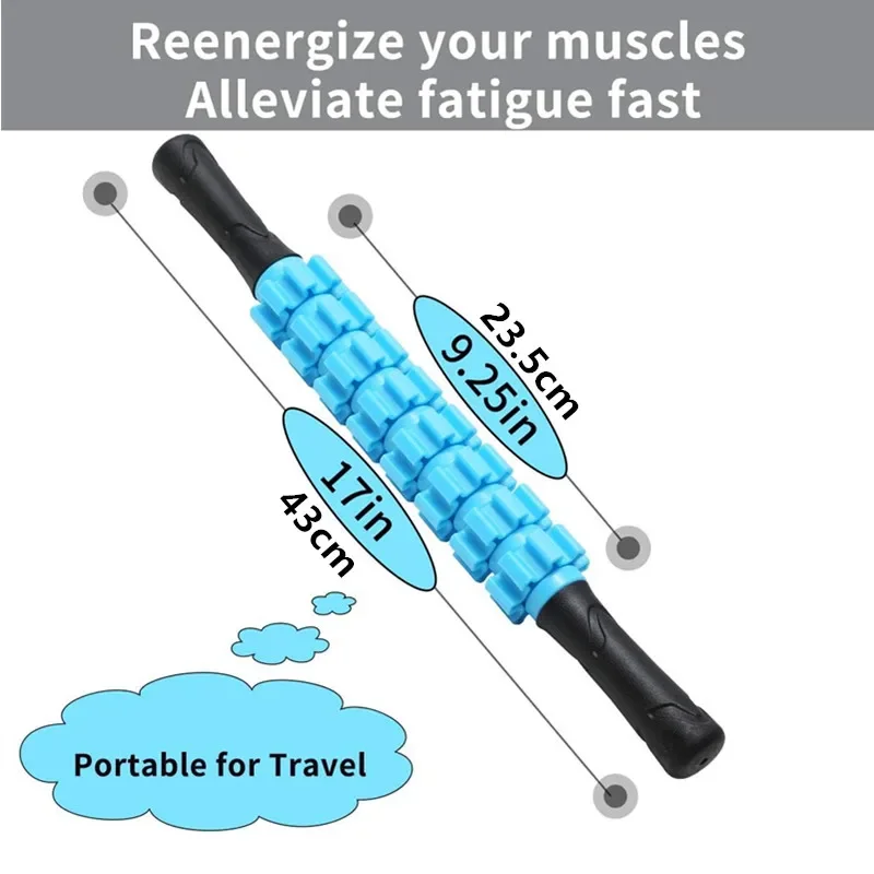 9- pyöräinen lihasrullakeppi koko kehon hierontasauva akupunktiopisteiden palautumistyökalu jalkojen/selän lihaskipujen lievitykseen