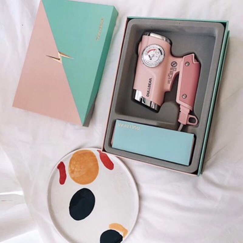 Netto czerwony DULLBEAR elektryczny zaszokować Niedźwiedź suszarka robić włosów ładna dziewczyna mała składana suszarka robić włosów o stałej temperaturze jonów ujemnych: różowy / US