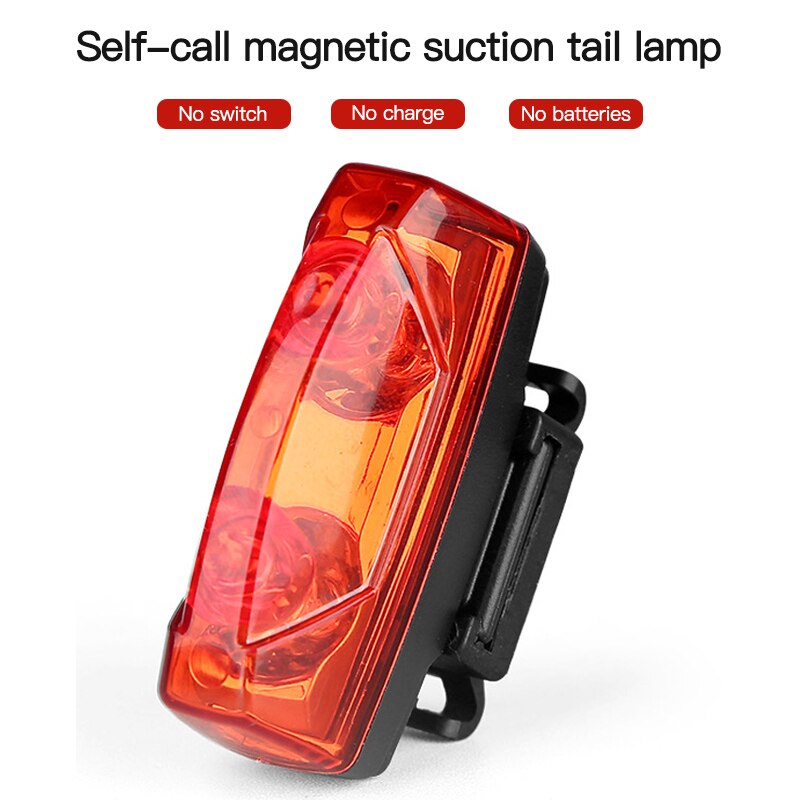 Self Powered Magnetic Induction Bicycle Light Bike Warning Lamp Waterproof Cycling Taillight Bike Rear Light Bike Accessories
