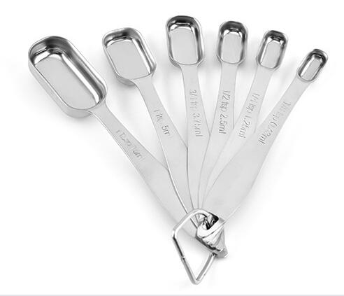 Stainless steel measuring spoon set with calibrated baking measuring spoon set kitchen milk powder seasoning measuring spoon set