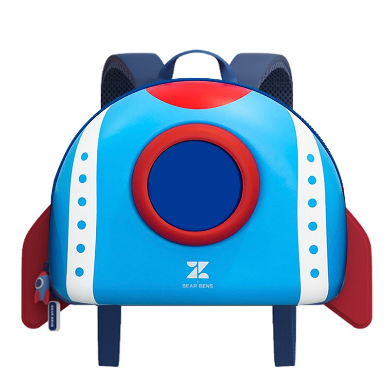 Nohoo toddler kids ryggsäck 3d raket utrymme tecknad förskola väskor barn skol ryggsäckar dagis barn väskor mochila: Raket-b