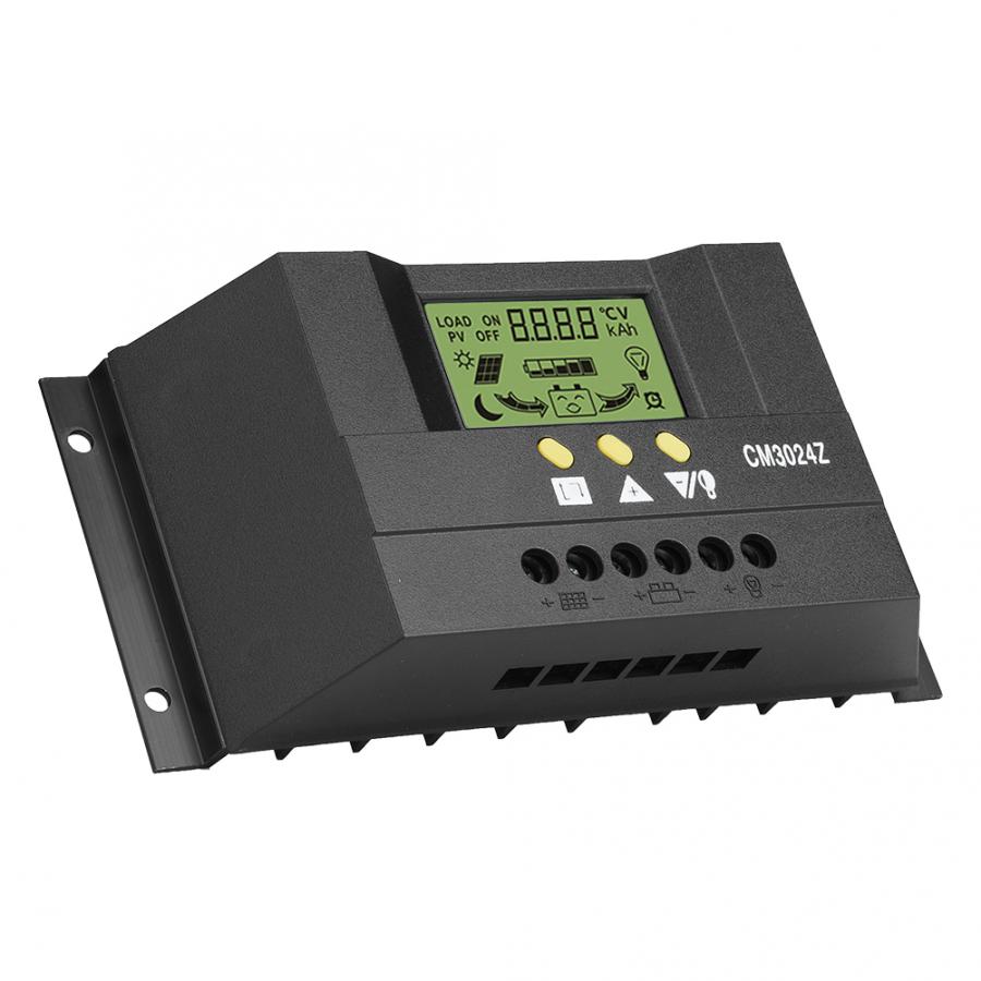 12V 24V PWM Intelligent Solar Panel Charge Controller Regulator LCD Display 30A Solar Charge Regulator