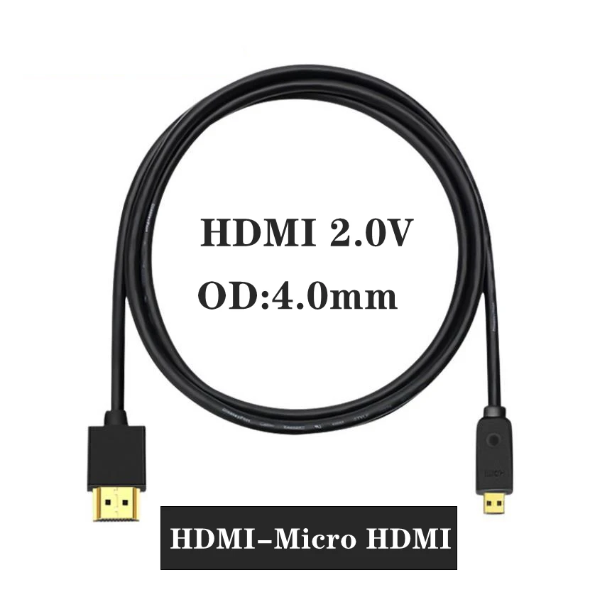 Supermyk mikro-hdmi til hdmi til mini mini-hdmi-kompatibel kabel ultratynn 4k bærbar kort hdmi tv pc kort kabel: Rød / 1.5m
