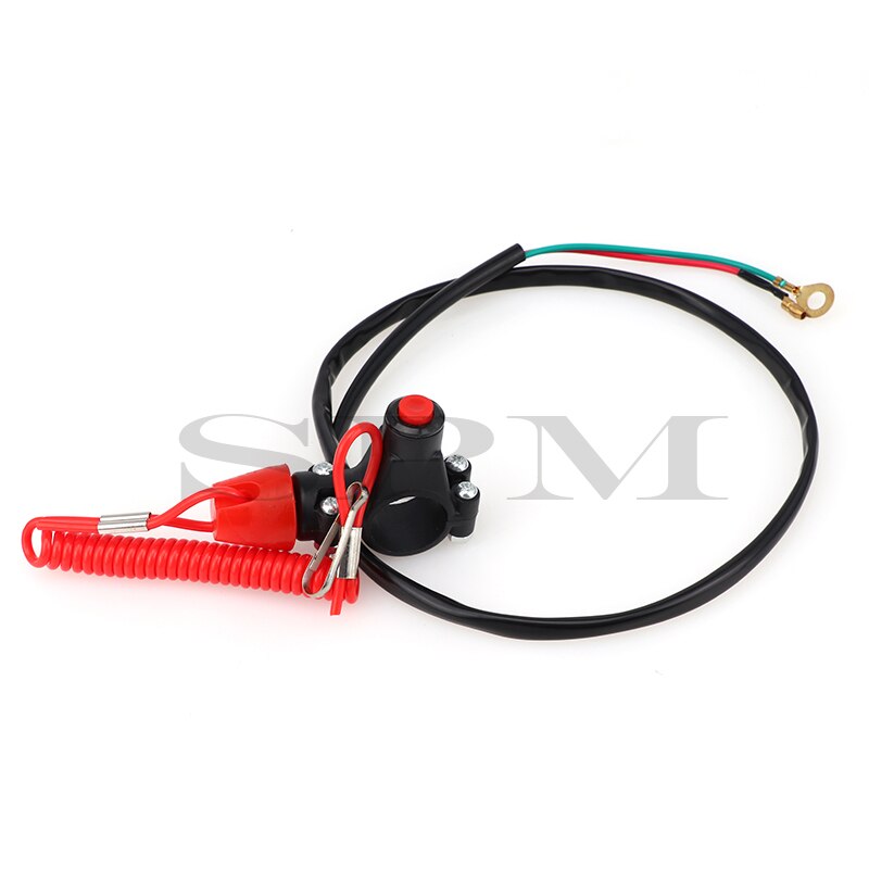 Cordão de amarração para barco de motocicleta atv, interruptor de parada de emergência, botão de pressão para bolso, mini dirt bike, atv quad
