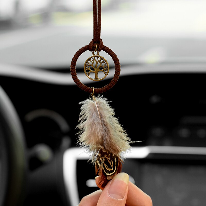 mini łapacz snów wisiorek robić samochodu wiszące ozdoby indyjski Dreamcatcher wiatr kuranty Dom dekoracje wnętrze auta ozdoby zawieszenia: Default Title