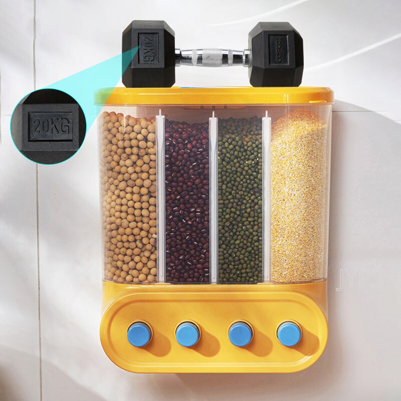 Kitchen Containers Cereal Dispenser Wall-Mounted Sealed Food Storage Containers Grain Dispenser Food Can Home Cereal Container