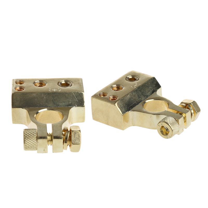 2 Pcs Gold Plated Car Battery Terminal Positive Nagative F 0/1 2 4 8 AWG Tool for car accessories